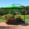 Sunnydaze Decor Sunnydaze Outdoor Steel Cantilever Offset Patio Umbrella With Air Vent, Crank, And Base - 9.25'