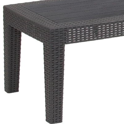 Emma And Oliver Outdoor Rattan Coffee Table 6 Emma And Oliver Outdoor Rattan Coffee Table - Image 6