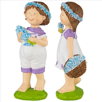 Design Toscano Bluebonnet Twins Springtime Children Garden Statues: Set Of Two 6 Design Toscano Bluebonnet Twins Springtime Children Garden Statues: Set Of Two - Image 6