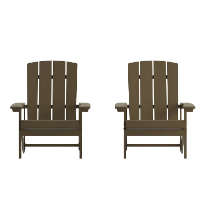 Flash Furniture Set Of 2 Charlestown All-Weather Poly Resin Wood Adirondack Chairs 20 Flash Furniture Set Of 2 Charlestown All-Weather Poly Resin Wood Adirondack Chairs - Image 20