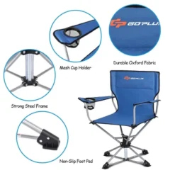 Costway Collapsible Portable Swivel Camping Chair 360degreesFree Rotation For Picnic Fishing 11 Costway Collapsible Portable Swivel Camping Chair 360degreesFree Rotation For Picnic Fishing -Garden Furniture Store GUEST bbf199a1 abbe 44d6 a188 133cf3b2b07b