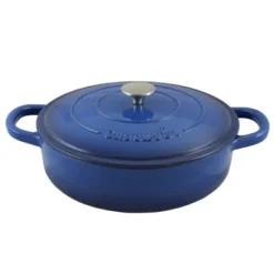Crock-Pot Crock Pot Artisan Enameled 5 Quart Cast Iron Round Braiser Pan With Self Basting Lid In Sapphire Blue -Garden Furniture Store GUEST bc28ffe1 275b 4da6 8e3b e9566e9adff7