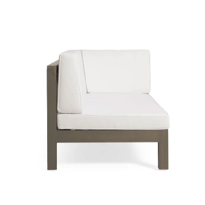 2pc Brava Outdoor Acacia Wood Right Arm Loveseat & Coffee Table With Cushion Gray/White - Christopher Knight Home 5 2pc Brava Outdoor Acacia Wood Right Arm Loveseat & Coffee Table With Cushion Gray/White - Christopher Knight Home - Image 5