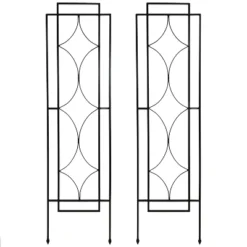 Sunnydaze Decorative Steel Metal Chic Diamonds Design Garden Trellis - Black - 2-Pack -Garden Furniture Store GUEST bca51ffa d0a2 49ed 93db edbf7b69077d