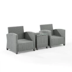 Bradenton 3pc Outdoor Wicker Seating Set With Side Table & 2 Arm Chairs - Crosley 18 Bradenton 3pc Outdoor Wicker Seating Set With Side Table & 2 Arm Chairs - Crosley -Garden Furniture Store GUEST bd178bbb ffab 46a3 8c09 785251273cfe