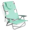 Ostrich Lightweight Portable Outdoor On Your Back Folding Chair For Relaxing With 5 Seat Adjustment Backpack Straps And Cup Holder, Teal (2 Pack)
