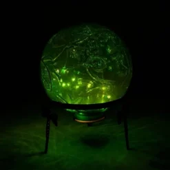 13" Glass Globe With LED Light Green - Alpine Corporation -Garden Furniture Store GUEST bf8d7869 d892 43c3 9d1f a7453aef250c