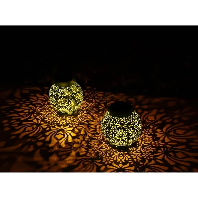 2pk Round Decorative Outdoor Lanterns Green - Techko Maid 7 2pk Round Decorative Outdoor Lanterns Green - Techko Maid - Image 7