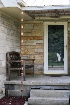 Marrgon Copper Rain Chain With Bell Style Cups For Gutter Downspout Replacement -Garden Furniture Store GUEST c1f8fc8d d693 4272 a4e8 df9d7c9d5b4c