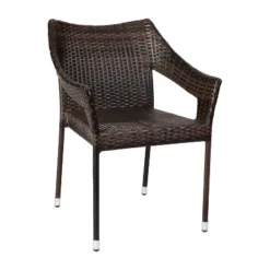 Merrick Lane Weather Resistant Indoor/Outdoor Stacking Patio Dining Chair With Steel Frame And PE Rattan -Garden Furniture Store GUEST c2b3a568 e756 4850 9876 c028e0134e54