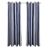 Commonwealth Seascapes Stripes Light Filtering Satiny Look Provide Privacy Grommet Outdoor Panel Pair Indigo