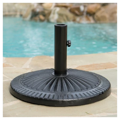 Syros Round Resin And Steel Umbrella Base - Black - Christopher Knight Home 3 Syros Round Resin And Steel Umbrella Base - Black - Christopher Knight Home - Image 3