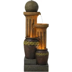 John Timberland Sphere Jugs And Column Rustic Cascading Outdoor Floor Water Fountain With LED Light 50" For Yard Garden Patio Home Deck Porch House -Garden Furniture Store GUEST c363c1c0 fb5c 41b8 888e 3a858dafd868