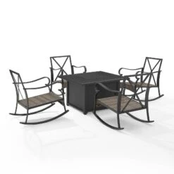 5pc Dahlia Outdoor Steel Set With Fire Table Taupe/Matte Black - Crosley 20 5pc Dahlia Outdoor Steel Set With Fire Table Taupe/Matte Black - Crosley -Garden Furniture Store GUEST c38065b6 5d6a 44ec 830e ec5080c7b97c