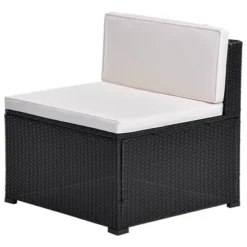 5pc Wicker Patio Conversation Set With Cushions - Black/Beige - GODEER -Garden Furniture Store GUEST c3e52b0d d620 4153 be83 78bf0b021c20