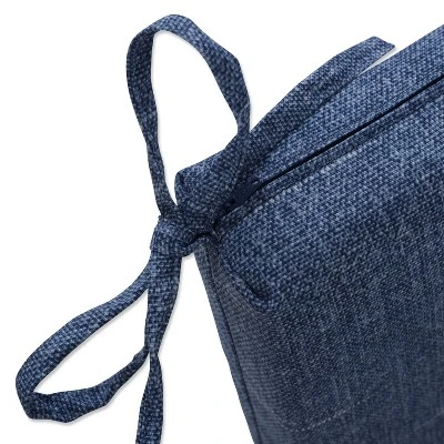 45" X 18" Outdoor/Indoor Bench Cushion Tory Denim Blue - Pillow Perfect 2 45" X 18" Outdoor/Indoor Bench Cushion Tory Denim Blue - Pillow Perfect - Image 2