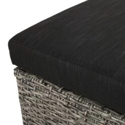 Puerta 2pk Outdoor Wicker Ottomans With Cushions - Black/Dark Gray - Christopher Knight Home -Garden Furniture Store GUEST c6418ad9 55ba 4e1b 8c32 b39f0de62659