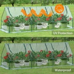 Aoodor 9 Ft. X 3 Ft. X 3 Ft. Mini Outdoor Greenhouse Three Zipped Doors -Garden Furniture Store GUEST c84e73e5 3ca5 449b a1da 3aa11a391e3c