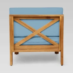 Brava 5pc Acacia Sectional Sofa Set - Teak/Blue - Christopher Knight Home 7 Brava 5pc Acacia Sectional Sofa Set - Teak/Blue - Christopher Knight Home -Garden Furniture Store GUEST c9496fc0 1bc1 46aa b305 6191d217a6bf