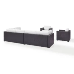 Biscayne 7pc Outdoor Wicker Sectional Set - White - Crosley -Garden Furniture Store GUEST c9f42fa4 6ca3 45ac b401 4b725fd26875