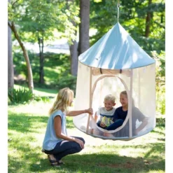 HearthSong HugglePod Panorama Mesh HangOut Indoor And Outdoor Hanging Tent With LED Lights -Garden Furniture Store GUEST ca06bd40 37ba 4381 9ecb ecfb75b1fafe