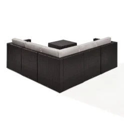 Palm Harbor 6pc Outdoor Wicker Sectional Set - Gray - Crosley -Garden Furniture Store GUEST cb1bba82 da4d 4967 a881 0aa1d788b0e8