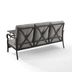 2pc Dahlia Outdoor Steel Conversation Set Taupe/Matte Black - Crosley -Garden Furniture Store GUEST cb42f280 6b0c 40d5 b32a 010ff09f9ca1