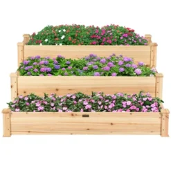 Costway 3 Tier Wooden Raised Vegetable Garden Bed Elevated Planter Kit Outdoor Gardening -Garden Furniture Store GUEST cb6a18c0 e131 438d a97f 6fd8615812e1