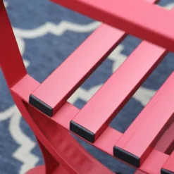 Outdoor Steel Single Seat Garden Arm Chair - Red - Captiva Designs -Garden Furniture Store GUEST cbbd9854 5bbe 439a a683 fed051952b16