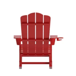 Flash Furniture Newport HDPE Adirondack Chair With Cup Holder And Pull Out Ottoman, All-Weather HDPE Indoor/Outdoor Chair -Garden Furniture Store GUEST cbc40194 0483 49e5 a876 ffd579b65219