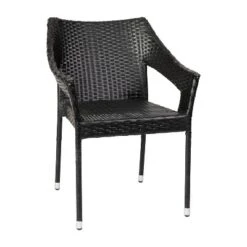 Merrick Lane Weather Resistant Indoor/Outdoor Stacking Patio Dining Chair With Steel Frame And PE Rattan -Garden Furniture Store GUEST cbe8cec9 ec63 4926 b54f d7751ecba7b4