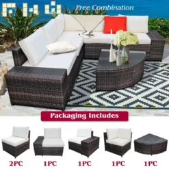 Costway 6PCS Rattan Furniture Set Conversation Cushioned Sofa Armrest Garden TurquoiseWhite 18 Costway 6PCS Rattan Furniture Set Conversation Cushioned Sofa Armrest Garden TurquoiseWhite -Garden Furniture Store GUEST cbef6f9b d33a 4d52 bdc4 ce4dd4145d45