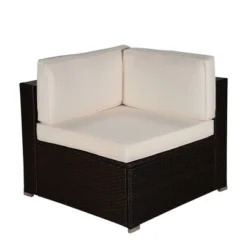 7pc Outdoor Rattan Wicker Set With Cushions - Brown/Beige/Red - GODEER -Garden Furniture Store GUEST cc8df49a 9657 4ac4 856b 8b36485116d9