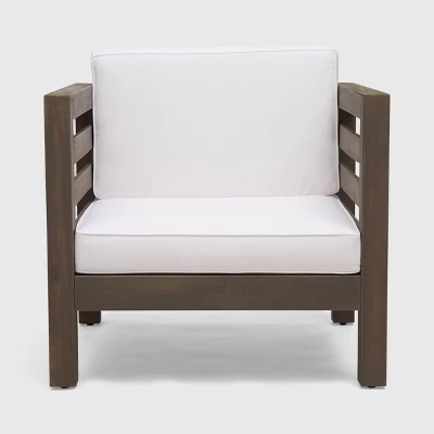 Oana Acacia Wood Club Chair - Gray/White - Christopher Knight Home 5 Oana Acacia Wood Club Chair - Gray/White - Christopher Knight Home - Image 5