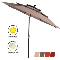 Tangkula Outdoor Auto-tilt Patio Market Umbrella W/ Double Vented -Garden Furniture Store GUEST cce72a47 a644 47d7 a68d 644010dbbced