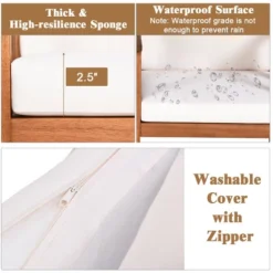 Costway 3PC Outdoor Patio Sofa Furniture Set Solid Wood Cushioned Conversation Set White 12 Costway 3PC Outdoor Patio Sofa Furniture Set Solid Wood Cushioned Conversation Set White -Garden Furniture Store GUEST cd1bd88e 4d6b 41e9 8700 3a9131a0d3b8