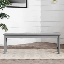 Ravenscroft Modern Boho Acacia Wood Slat Top Outdoor Dining Bench - Gray Wash - Saracina Home -Garden Furniture Store GUEST ce52635a 6f20 41d2 9ffc 8f6d710ef542
