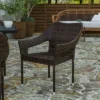 Merrick Lane Weather Resistant Indoor/Outdoor Stacking Patio Dining Chair With Steel Frame And PE Rattan