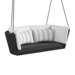 Sally Loveseat Swing With Cushion - Gray/Black - Novogratz -Garden Furniture Store GUEST cf288900 8817 47a9 86ac 1a46d70daa5e