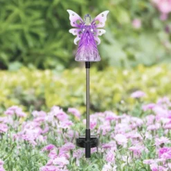 33.85" Acrylic Solar Angel Stake Purple - Exhart -Garden Furniture Store GUEST d0b4e4ca 3ddd 4438 8c28 c253d9e89fe0