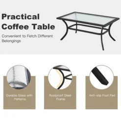 Costway 4 PCS Patio Furniture Set Cushion Sofa Loveseat Sectional Garden Deck Poolside -Garden Furniture Store GUEST d27fca52 d7e7 4f16 a20b 6da08f7a010d