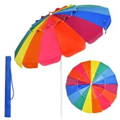 Costway 8 FT Beach Umbrella Outdoor Tilt Sunshade Sand Anchor W/Carry Bag -Garden Furniture Store GUEST d2b6e30c b492 448d 9af2 309f281b83f0