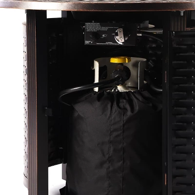 Oakland Living 5pc Aluminum Outdoor Patio Fire Pit Set With 34" Round Propane Fire Table & Swivel Rocking Chairs Copper 9 Oakland Living 5pc Aluminum Outdoor Patio Fire Pit Set With 34" Round Propane Fire Table & Swivel Rocking Chairs Copper - Image 9