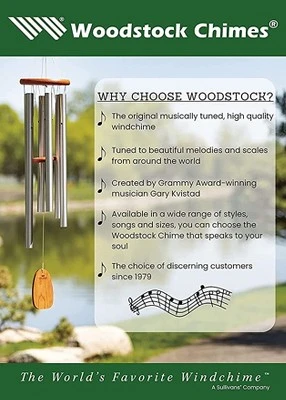 Woodstock Wind Chimes Signature Collection, Woodstock Seashore Chime, Sand Dollar 24'' Silver Wind Chime SSA 7 Woodstock Wind Chimes Signature Collection, Woodstock Seashore Chime, Sand Dollar 24'' Silver Wind Chime SSA - Image 7