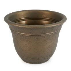 HC Companies SRA10001P02 Sierra 10 Inch Self Watering Round Weather Resistant Plastic Resin Flower Garden Planter Pot Container, Celtic Bronze -Garden Furniture Store GUEST d33f5fdd 05d7 4f7b b75d 7e61a547a571