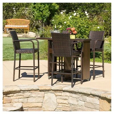 Delfina 4pk Wicker Barstool - Brown - Christopher Knight Home 2 Delfina 4pk Wicker Barstool - Brown - Christopher Knight Home - Image 2