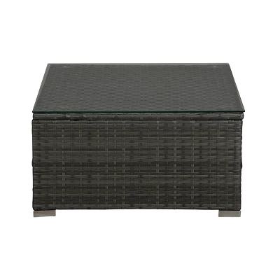 6pc Outdoor Rattan Wicker Conversation Set With Chairs, Coffee Table & Cushions - Gray/Red - GODEER 11 6pc Outdoor Rattan Wicker Conversation Set With Chairs, Coffee Table & Cushions - Gray/Red - GODEER - Image 11