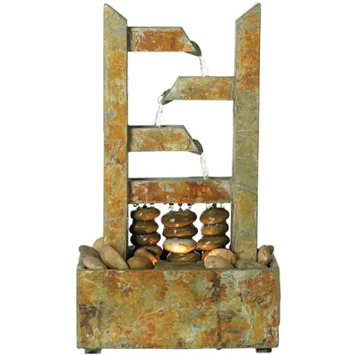 John Timberland Zigzag Zen Modern Cascading Indoor Tabletop Water Fountain With Light 17 1/4" For Table Office Desk Home Bedroom House Living Room 2 John Timberland Zigzag Zen Modern Cascading Indoor Tabletop Water Fountain With Light 17 1/4" For Table Office Desk Home Bedroom House Living Room - Image 2