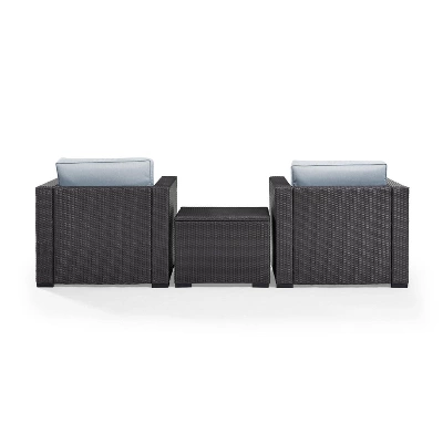 Biscayne 3pc Outdoor Wicker Seating Set - Mist - Crosley 6 Biscayne 3pc Outdoor Wicker Seating Set - Mist - Crosley - Image 6
