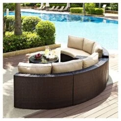 Catalina 4pc Outdoor Wicker Seating Set - Sand - Crosley -Garden Furniture Store GUEST d6058a7e 0eac 43e6 9747 abbf12b91d48